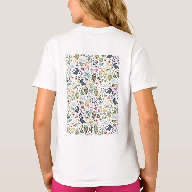 Camiseta Nature-Inspired Botanical Pattern Decorative Throw (Reverso)