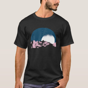 Camiseta Nature Lover Full Moon Mountain Hiker Moonlight Hi
