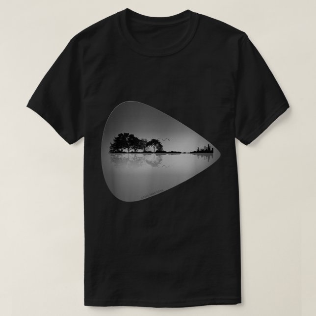 Camiseta Nature Meets City Guitar Pick Design (Diseño del anverso)
