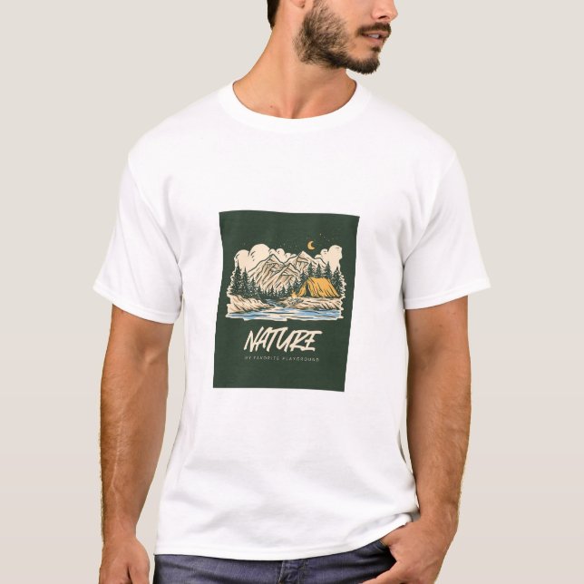 Camiseta Nature: My Favorite Playground Camping & Hiking  (Anverso)
