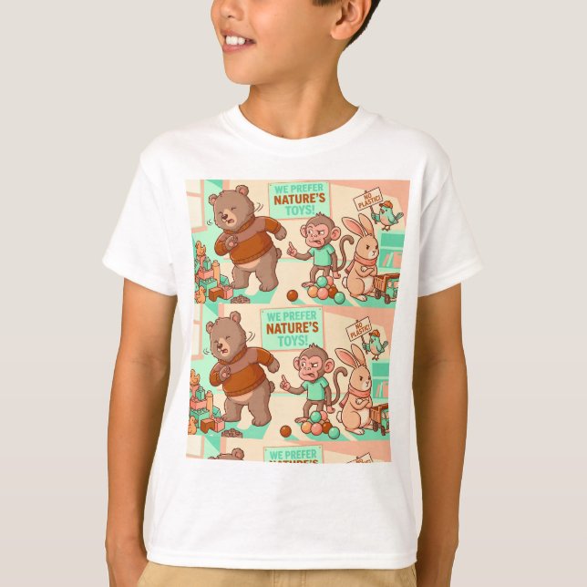 Camiseta Nature Toys Club – Kids Eco Animal T-Shirt (Anverso)