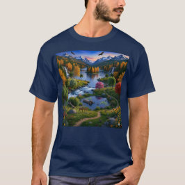 Camiseta Nature Wilderness Scenery Mountains Waterfalls