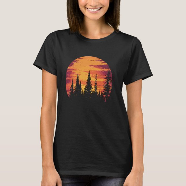 Camiseta Nature Wildlife Sunset Forest Trees Outdoor (Anverso)