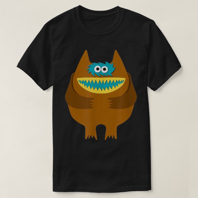 Camiseta Nauga Stuffed Animal Cute Monster Throwback (Diseño del anverso)