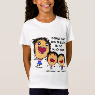 Camiseta Naughty Big Sister Personalizado