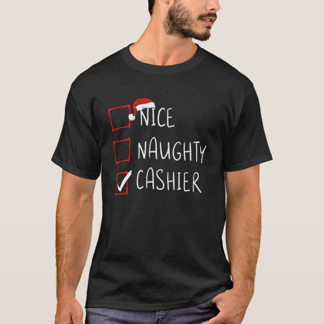 Camiseta Naughty Cashier Navidades List Santa Claus Cl (Anverso)