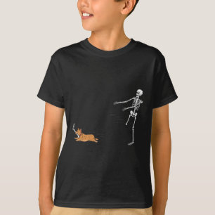 Camiseta Naughty Corgi Dog Fun Skeleton Halloween