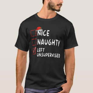 Camiseta Naughty Dejó A Navidades No Vigilados Lista Fami