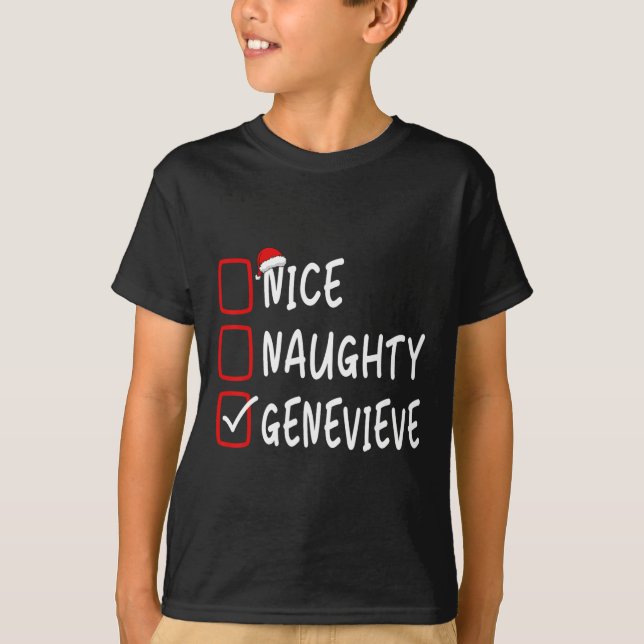Camiseta Naughty Genevieve Navidades de nombres personaliza (Anverso)