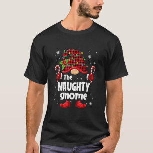 Camiseta Naughty Gnome Buffalo Plaid Christmas Tree Family