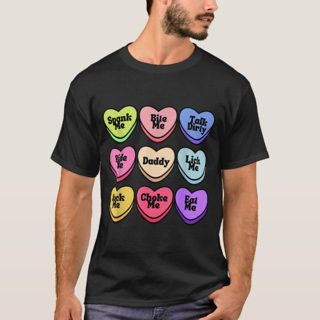 Camiseta Naughty Heart Candy Daddy Spank Me Adult Humor Cou (Anverso)