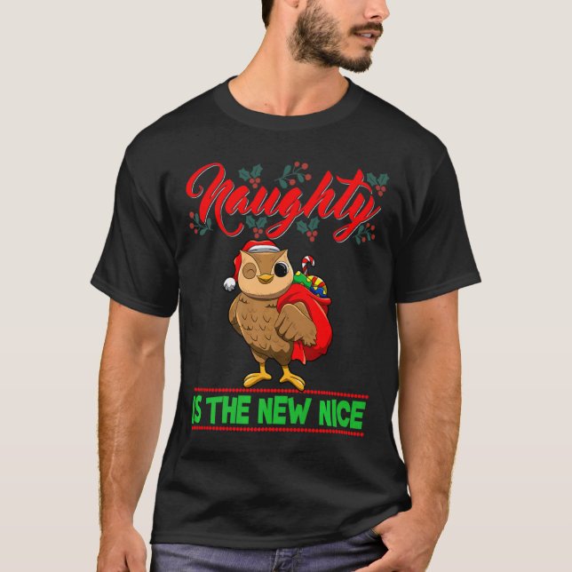 Camiseta Naughty Is The New Nice Christmas Santa Xmas Premi (Anverso)