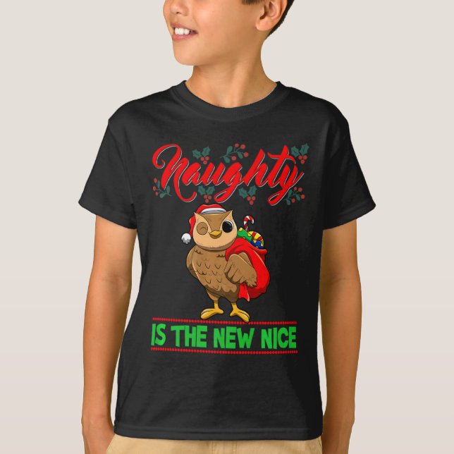 Camiseta Naughty Is The New Nice Christmas Santa Xmas Premi (Anverso)