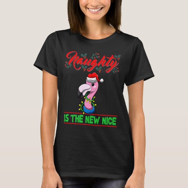 Camiseta Naughty Is The New Nice Christmas Santa Xmas Premi (Anverso)