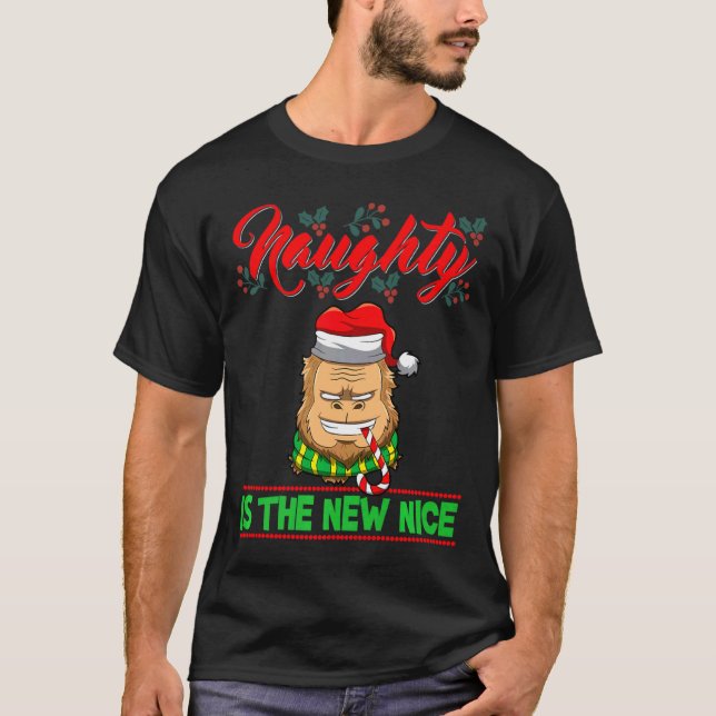 Camiseta Naughty Is The New Nice Christmas Santa Xmas Premi (Anverso)