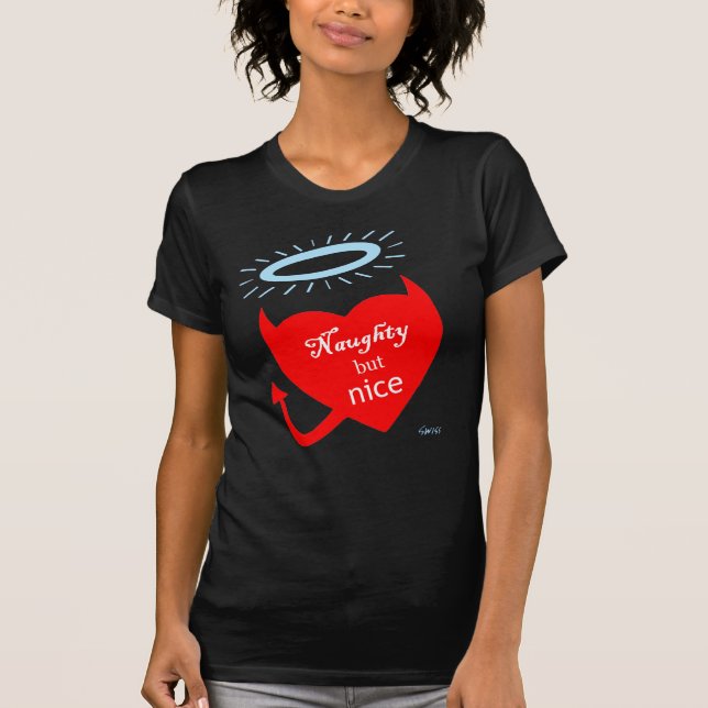 Camiseta Naughty Nice Devil Angel Bachelorette Party (Anverso)