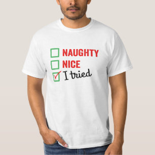 Camiseta Naughty Nice I Triste - navidades graciosos