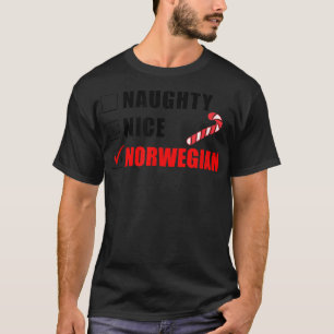 Camiseta Naughty Nice Norwegian Candy Cane Christmas Santa 