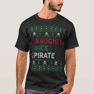 Camiseta Naughty Nice Pirate Navidades divertidos regalos C