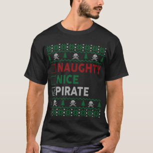 Camiseta Naughty Nice Pirate Navidades divertidos regalos C