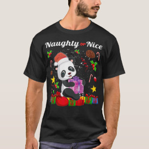 Camiseta Naughty Or Nice Merry Christmas Women Xmas Santa C