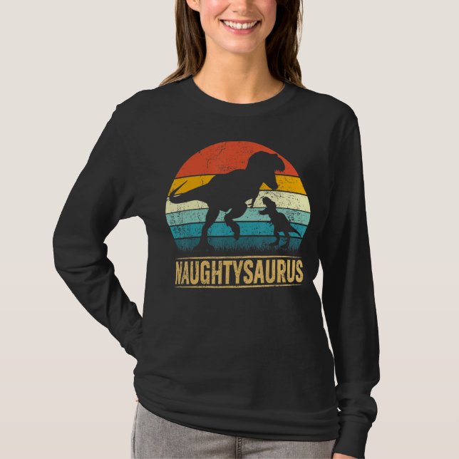 Camiseta Naughty Saurus T Rex Dinosaur Naughtysaurus Madre (Anverso)