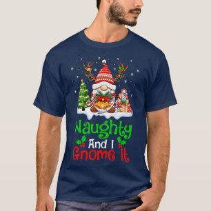 Camiseta Naughty Y Me Gnome La Graciosa Familia De Navidade