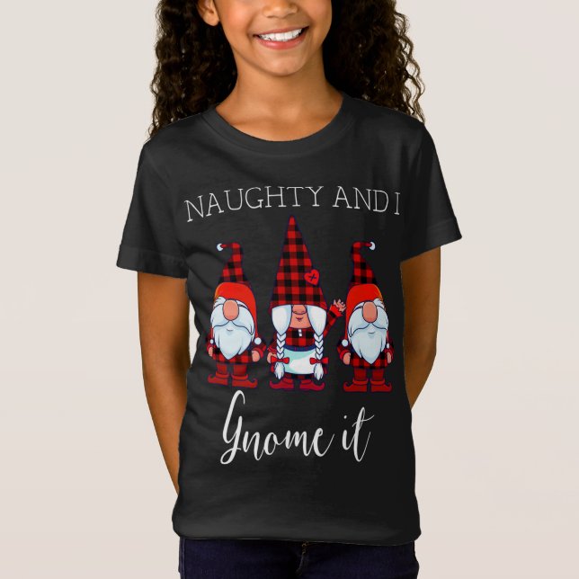Camiseta Naughty y yo conseguimos Navidades de tres búfalos (Anverso)