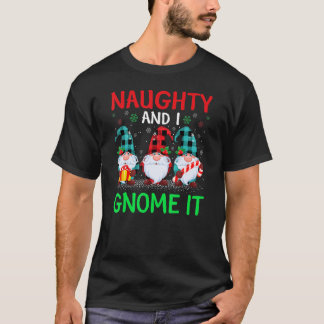 Camiseta Naughty Y Yo Gnome Navidades Pajamas Gnome Xma