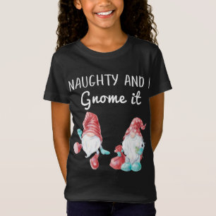 Camiseta Naughty Y Yo Gnome Que Los Navidades De Acuarela G