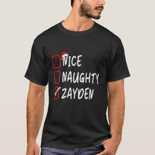 Camiseta Naughty Zayden Navidades de nombres personalizados
