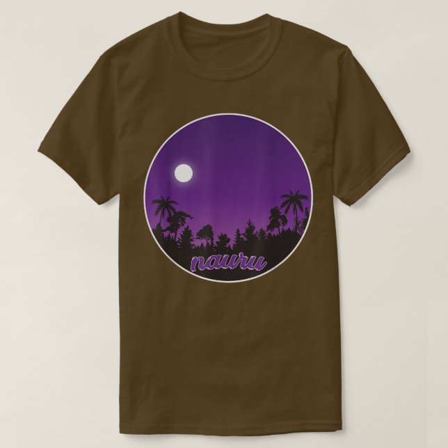 Camiseta nauru De noche con palmas (Diseño del anverso)