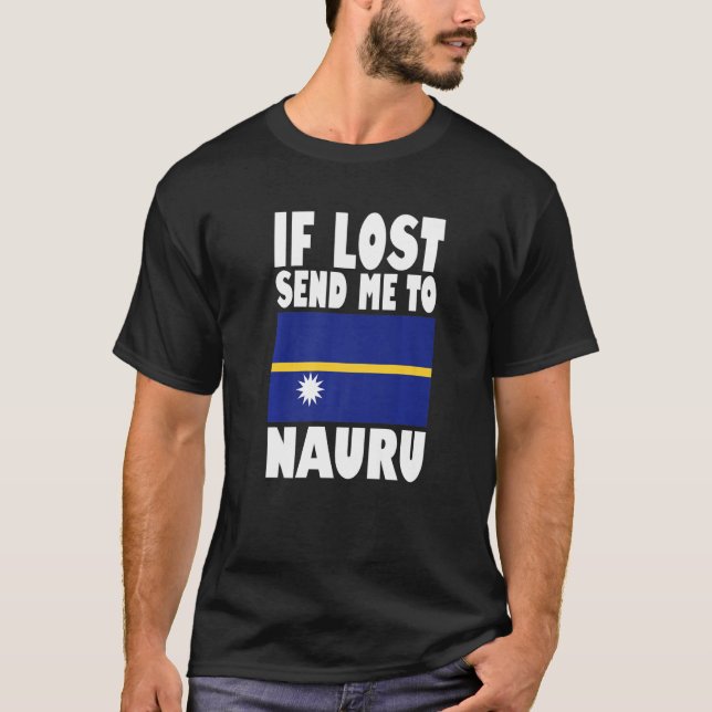 Camiseta Nauru Flag Design  If lost send me to Nauru Premiu (Anverso)