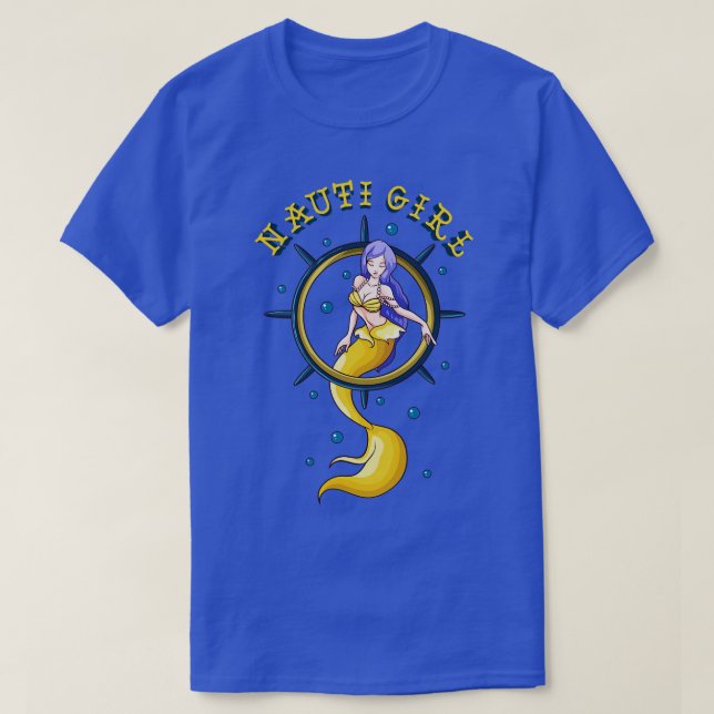 Camiseta Nauti Chica Naughty Mermaid Nautical Pun (Diseño del anverso)
