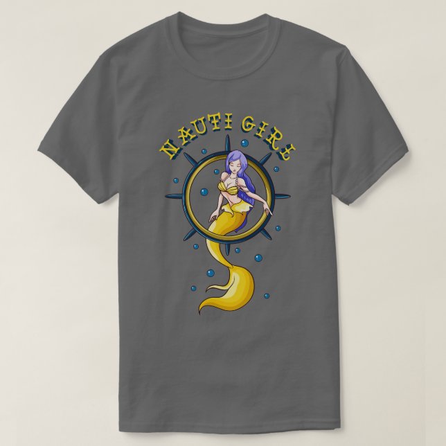 Camiseta Nauti Chica Naughty Mermaid Nautical Pun (Diseño del anverso)