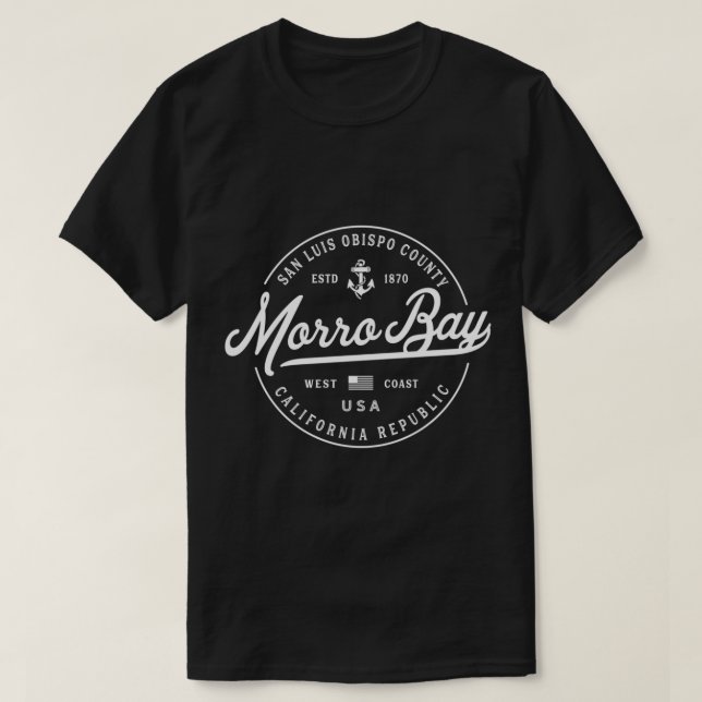 Camiseta NAUTICA Anchor Morro Bay California Travel Vacati (Diseño del anverso)