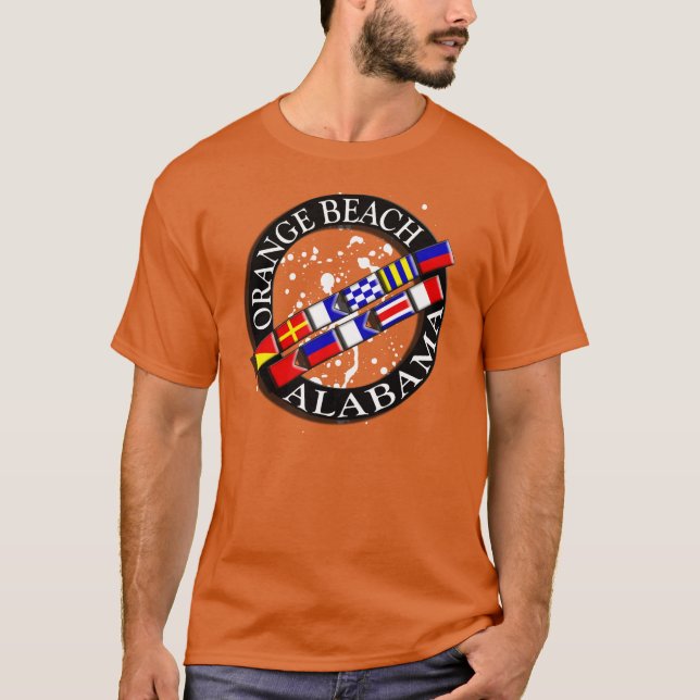 Camiseta náutica de la playa anaranjada (Anverso)