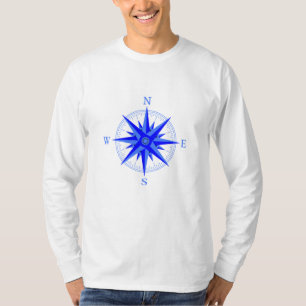 Camiseta náutica de rosa de los vientos de navegac