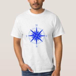 Camiseta náutica de rosa de los vientos de vela