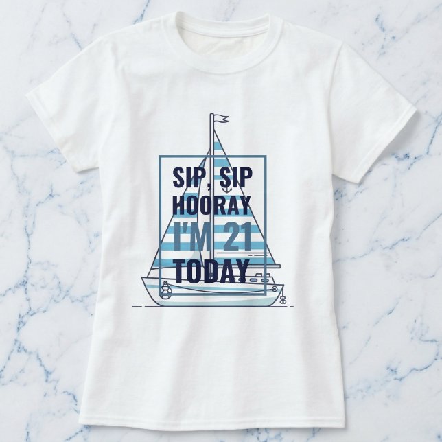 Camiseta Náutica de Vela Cabana (Your best birthday voyage begins.)