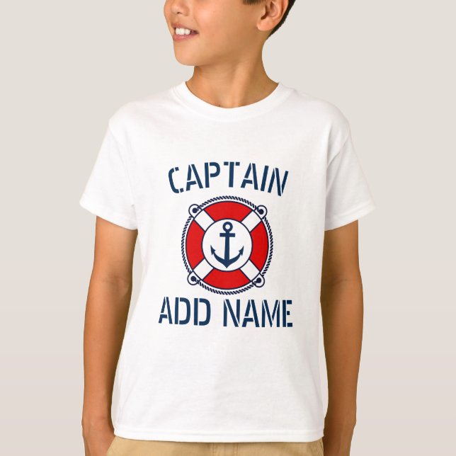 Camiseta náutica del capitán del barco personaliza (Anverso)