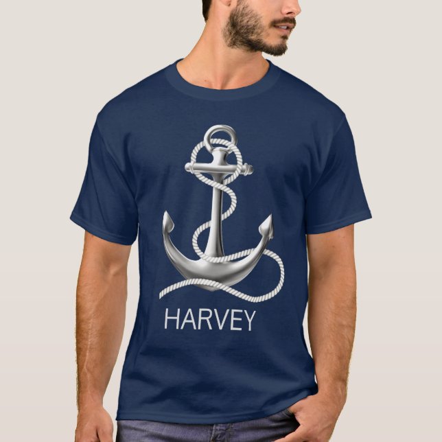 Camiseta náutica del presentador del hombre person (Anverso)