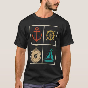 Camiseta Náutica Nauta Vela Compass Anchor Sailor Pop Saili
