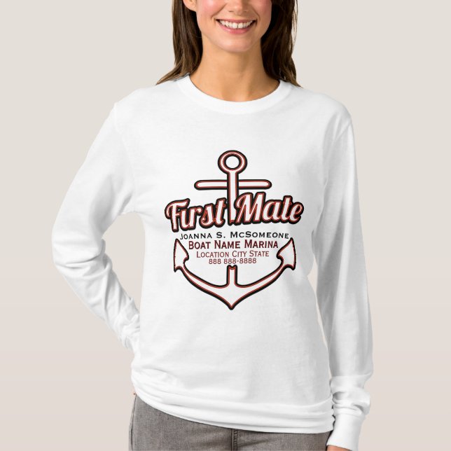 Camiseta náutica personalizada del ancla del (Anverso)