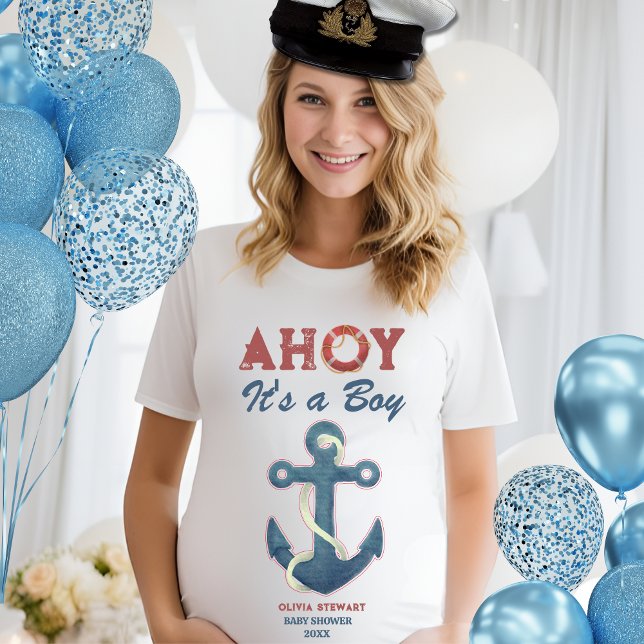Camiseta Nautical Ahoy es un niño Invitación a la ducha beb (Subido por el creador)