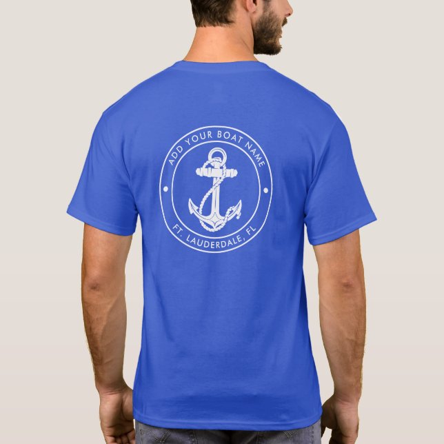 Camiseta Nautical Anchor Bote Name Family Cruise Personaliz (Reverso)