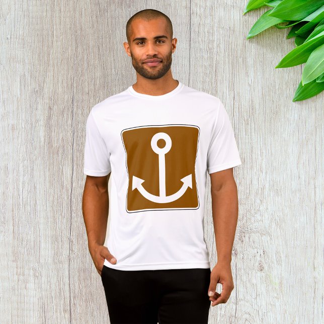 Camiseta Nautical Anchor Symbol Brown Marina Sign (Subido por el creador)