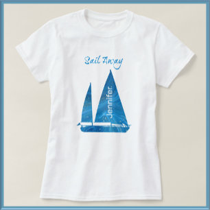 Camiseta Nautical Blue Sailboat