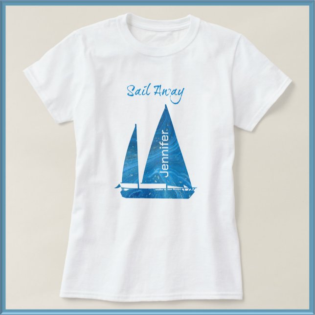 Camiseta Nautical Blue Sailboat (Subido por el creador)