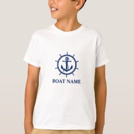 Camiseta Nautical Boat Name Anchor Rope Wheel B